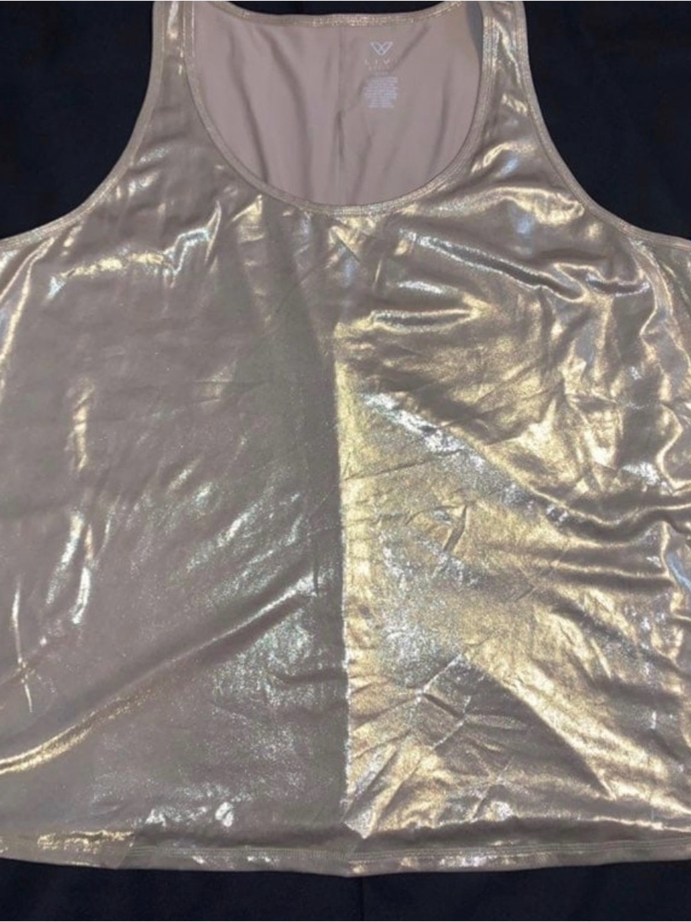 Livi Active Metallic Gold Shimmer Tank Top